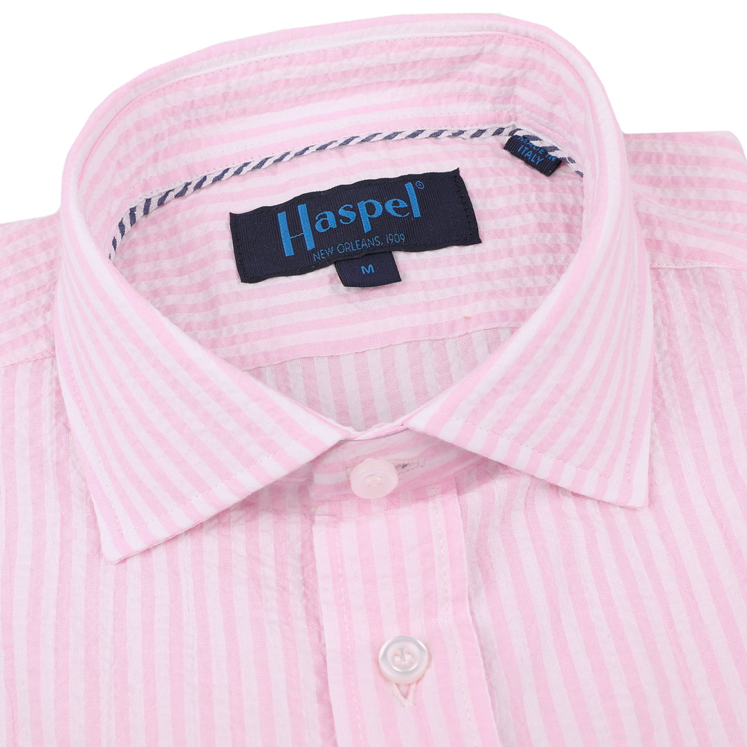 &lt;p&gt;Pretty in pink and stunning in seersucker. Ready for all your spring good times.&lt;/p&gt; &lt;p&gt;100% Cotton Seersucker • Spread Collar • Long Sleeve • Chest Pocket • Machine Washable • Made in Italy&lt;span data-mce-fragment=&quot;1&quot;&gt; &lt;/span&gt;&lt;/p&gt;