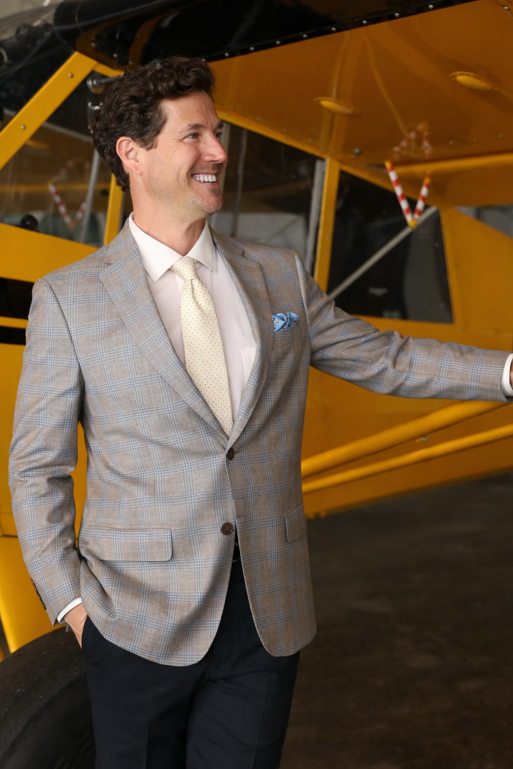 Audubon Tan with Blue Glen Check Sport Coat