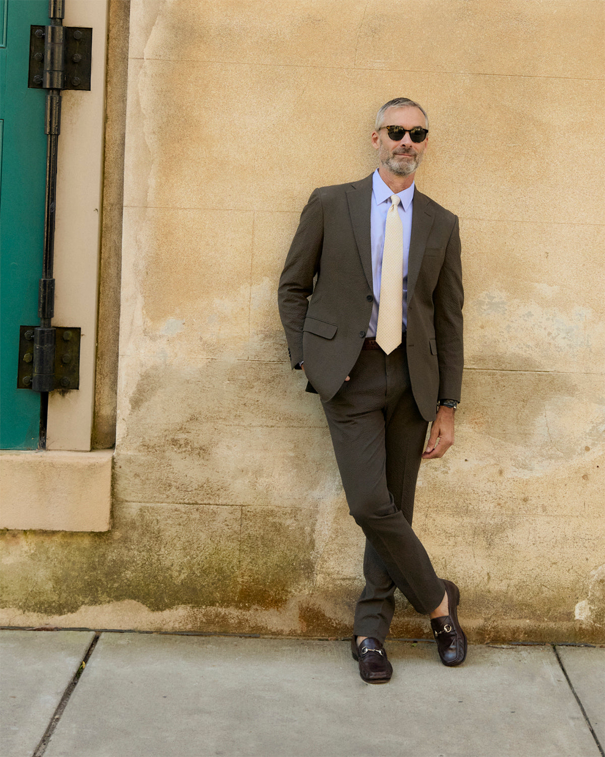 Chicory Brown Seersucker Stretch Pant