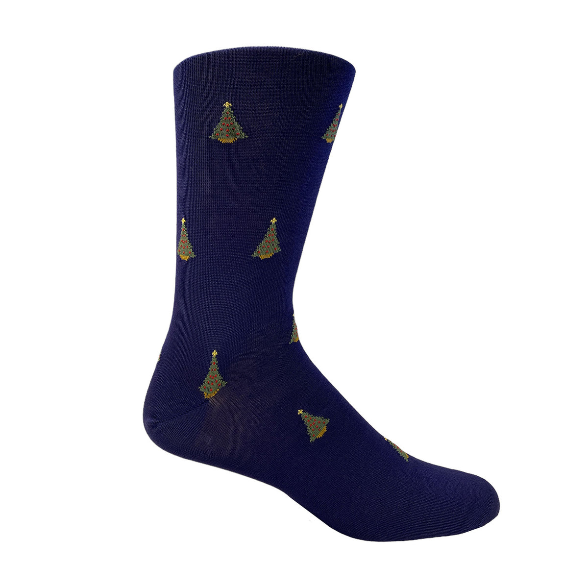 Navy Christmas Tree Socks