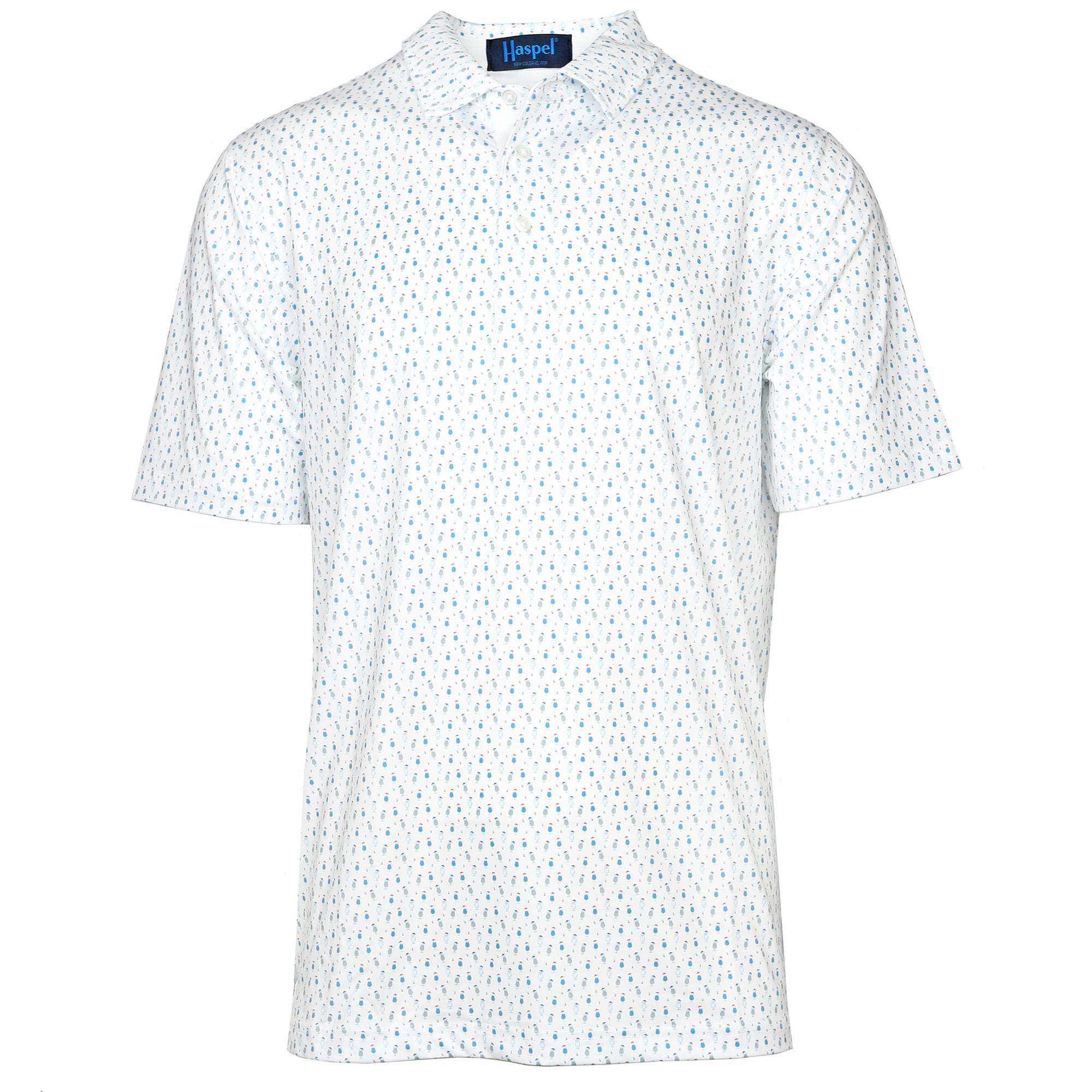 Elevate your golf game or casual game with our regal Clubhouse Hurricane Glass Performance Polo. The hurricane glass pattern offers a bit of fun and the flex of performance for a smooth and lightweight feel.