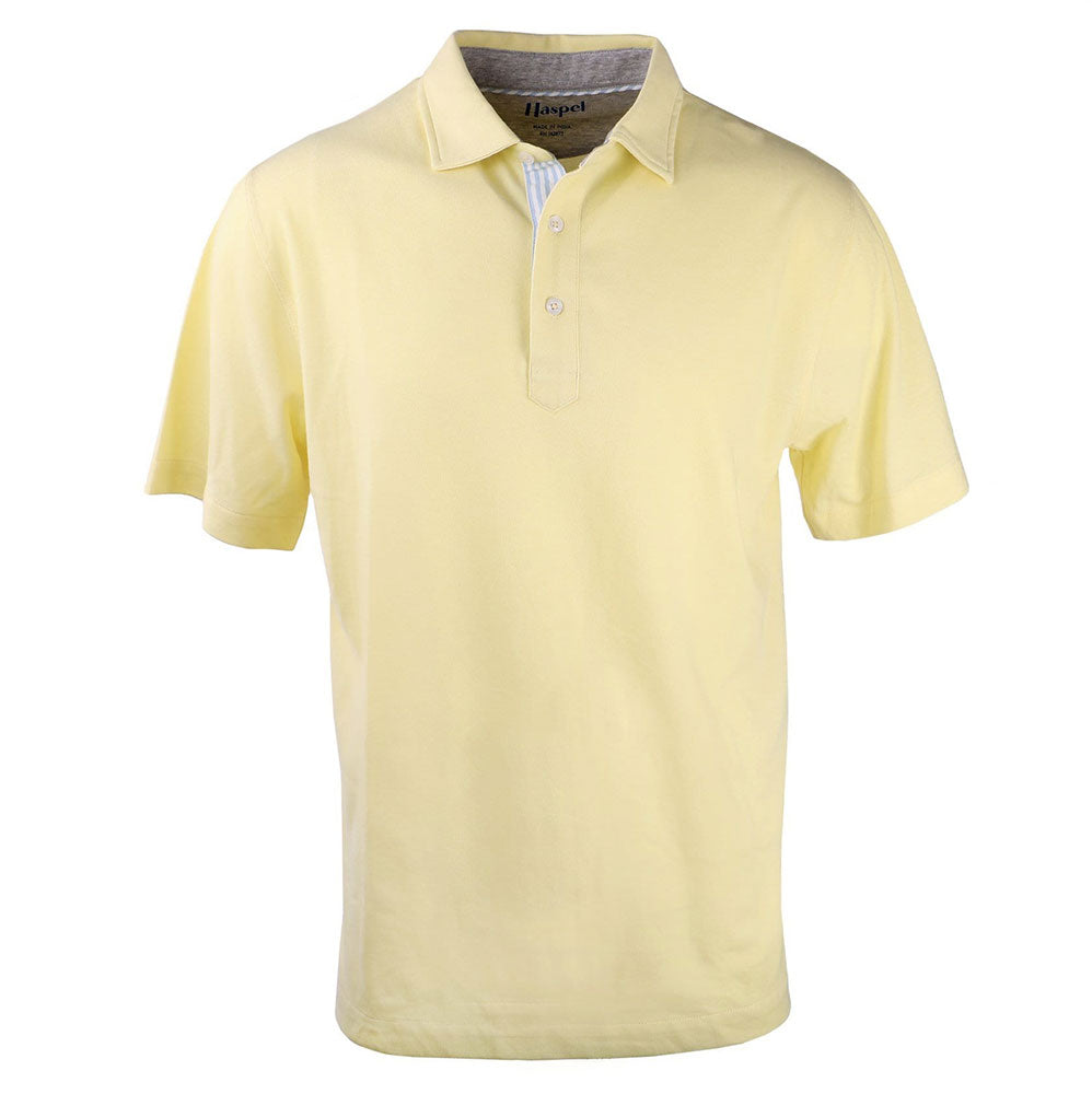 The softest pique polo to ever drape your statuesque torso. Enjoy that future perma-grin as you experience the touch and feel of a shirt that's simple in nature but exudes the quality of a Haspel man.  Our Signature Seersucker Piping and Placket • 3 Button Placket • Open Sleeve • Tagless/Printed Label for Ultimate Comfort • Stretch Comfort • 60% Cotton / 40% Polyester • Machine Washable • Return Policy