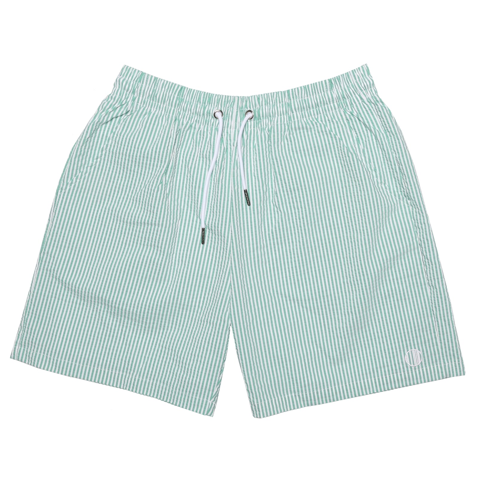 GreenSeersuckerShortsFrontcopy