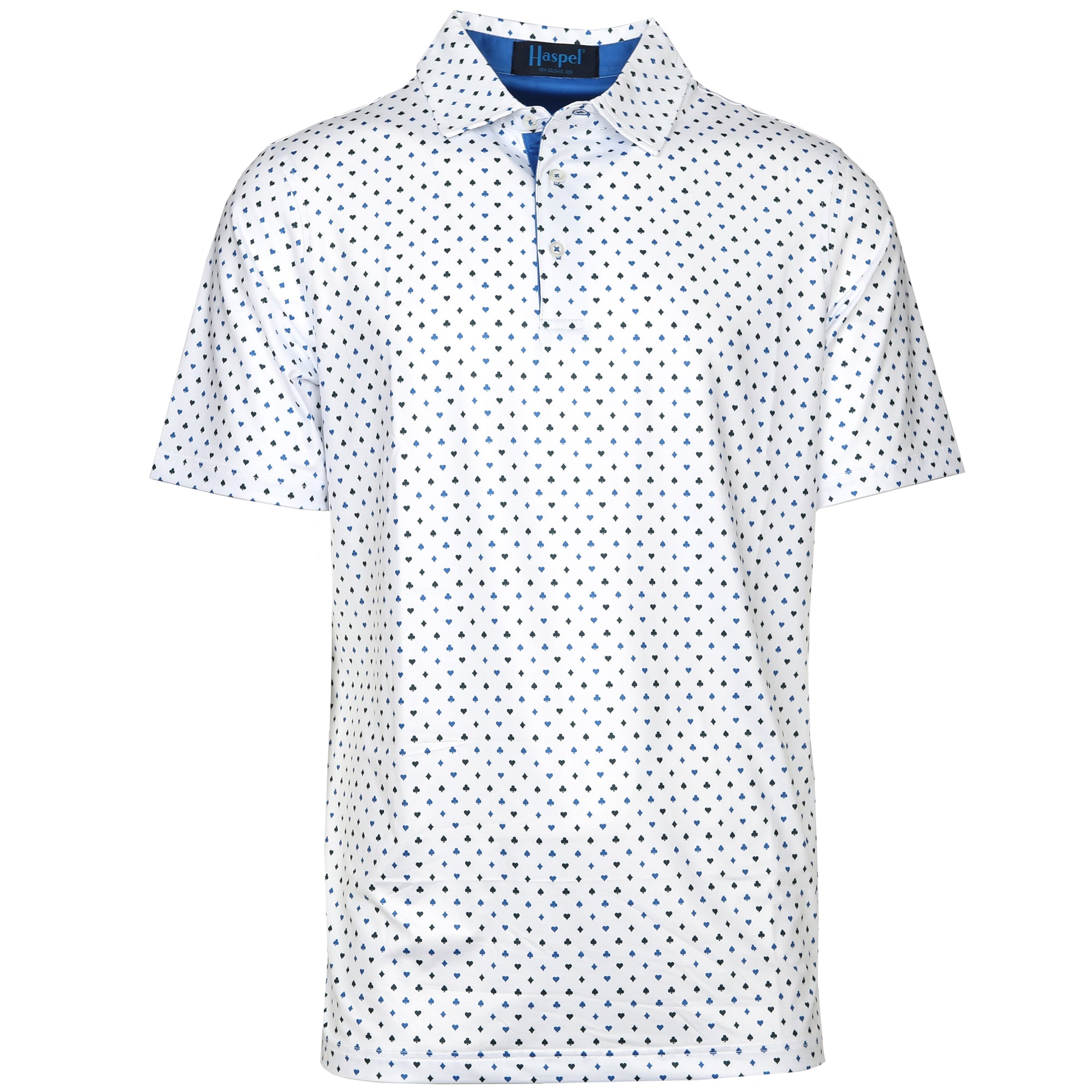 Elevate your golf game or casual game with our regal Clubhouse Club &amp; Heart Performance Polo. The bold club &amp; heart pattern offers both elegance and premium performance for an exclusive and sophisticated feel.