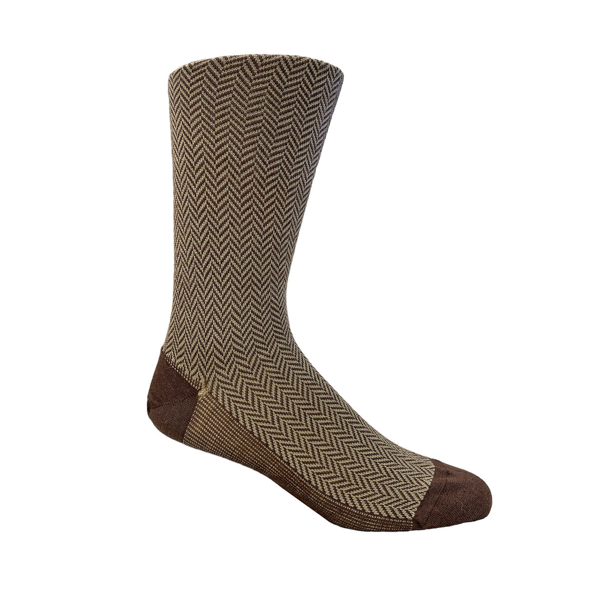 Coffee / Taupe Herringbone Socks