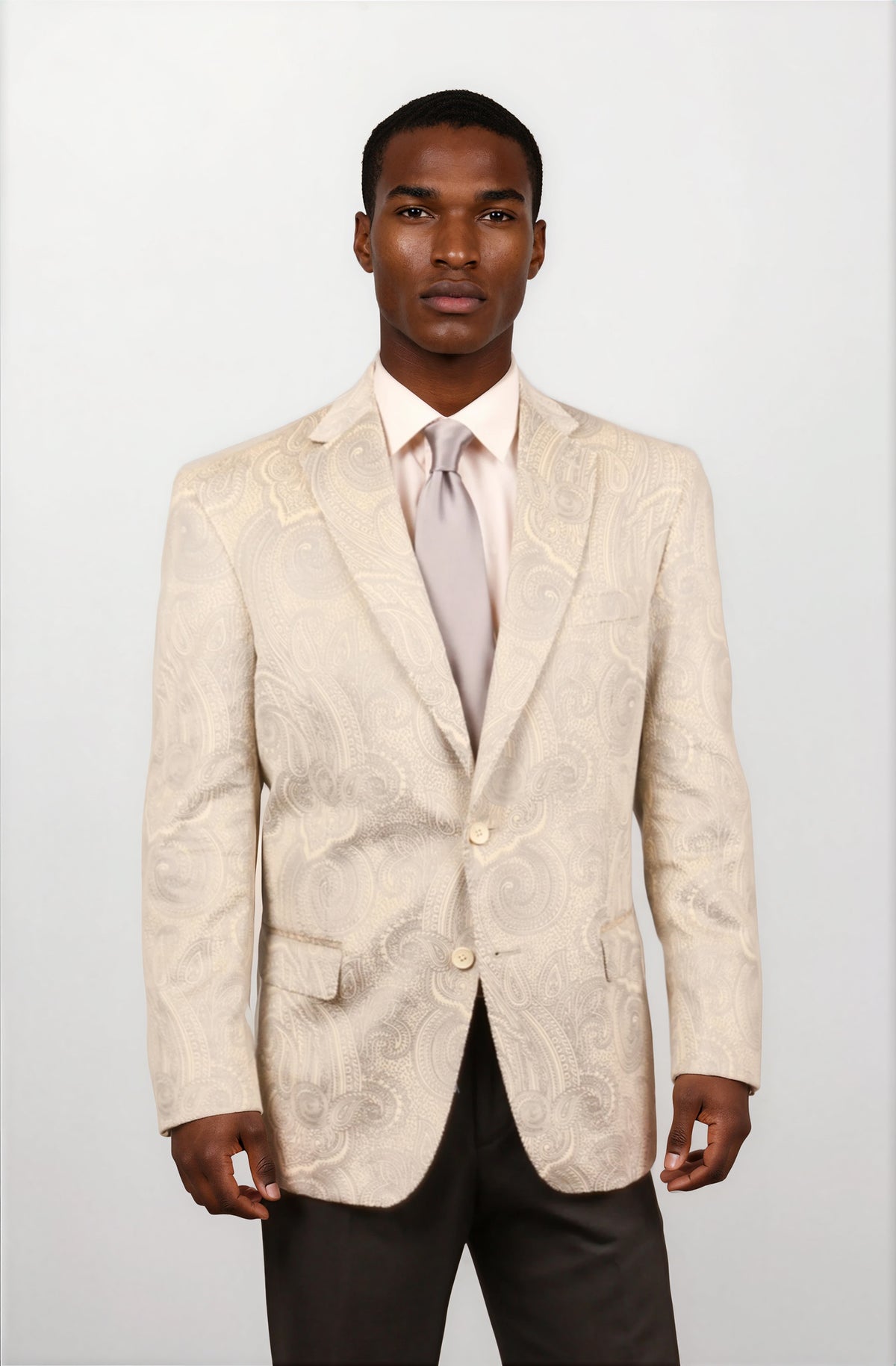 Audubon Natural with Grey Paisley Velvet Dinner Jacket