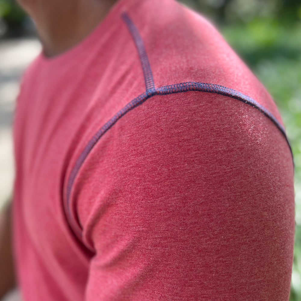 Lightweight luxe is the name of the game. Keep your cool in our relaxed casual tees. Ready to relax &amp; ready for a good time.  100% Luxe Cotton • Tailored Fit • Contrast Stitching • Machine Washable • Imported 