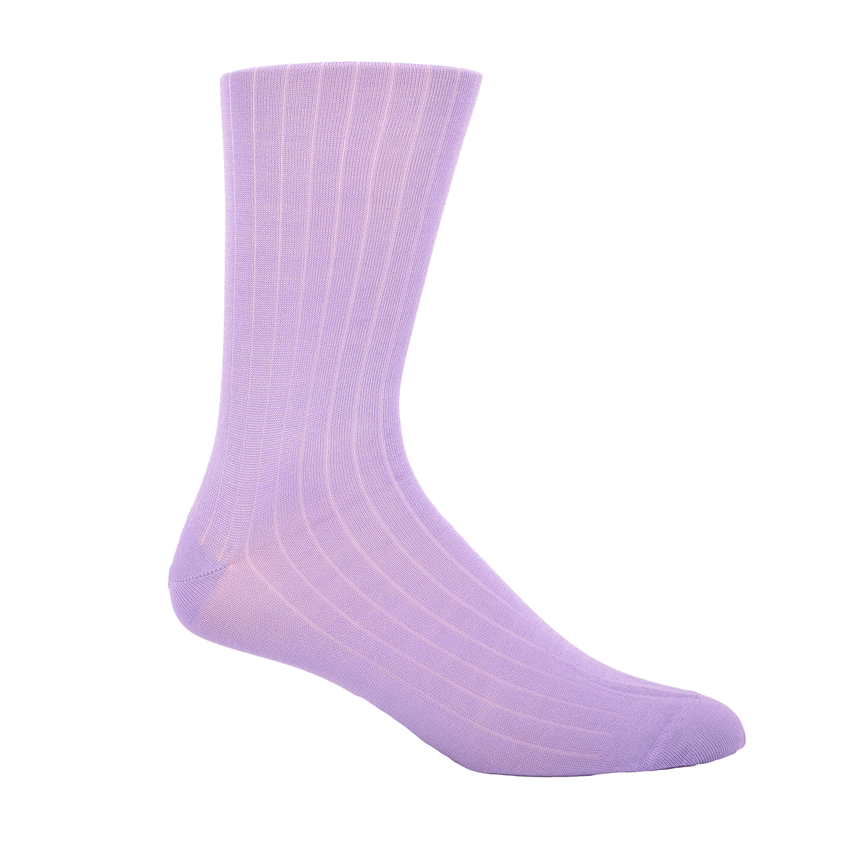 Lavender Solid Ribbed Mid-Calf Socks