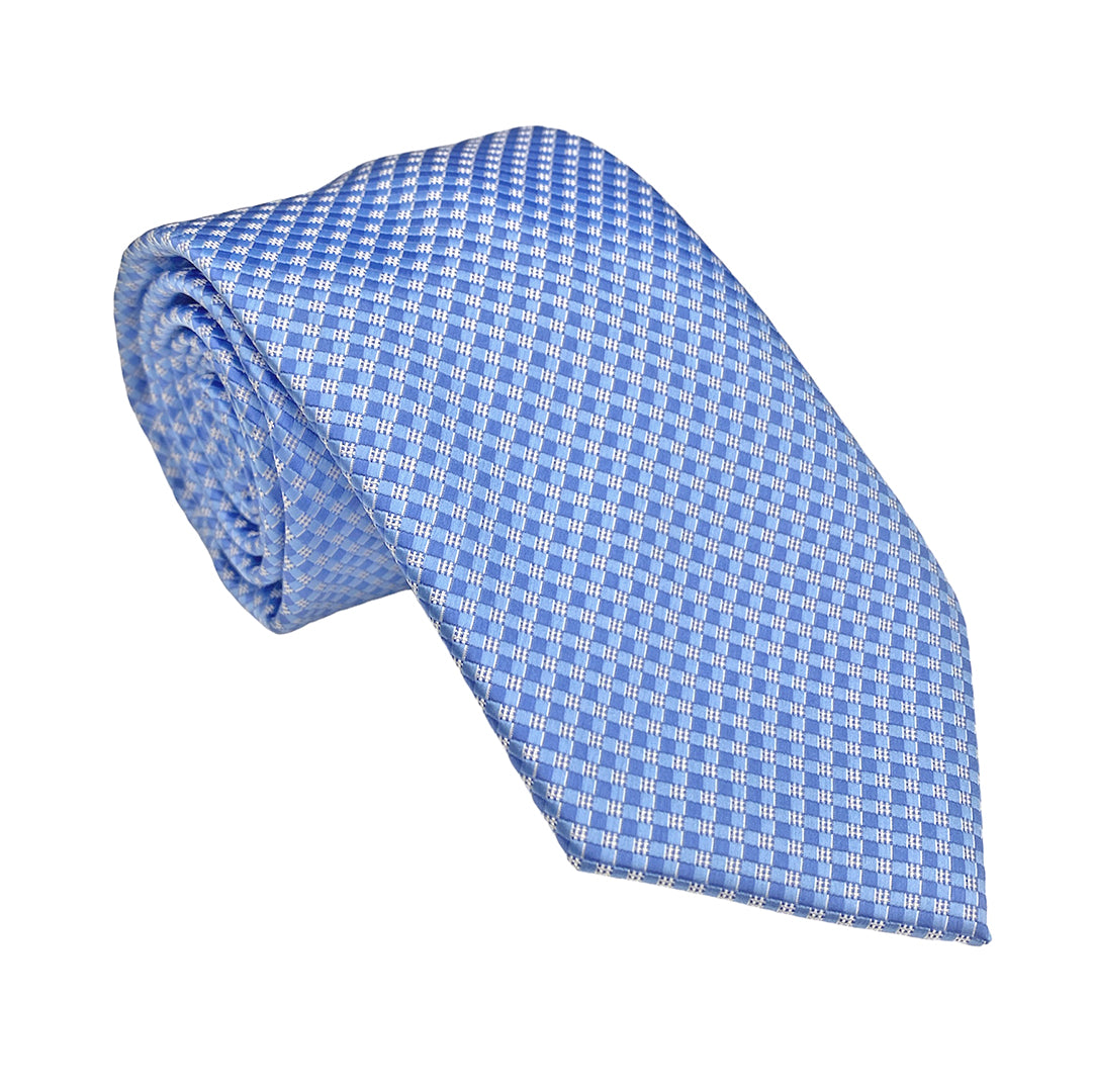 Lt. Blue Tonal Box Print Tie