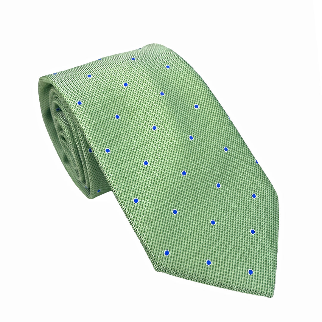 Mint Green with Blue Dots Tie