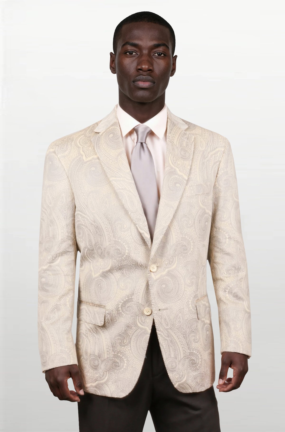 Audubon Natural with Grey Paisley Velvet Dinner Jacket