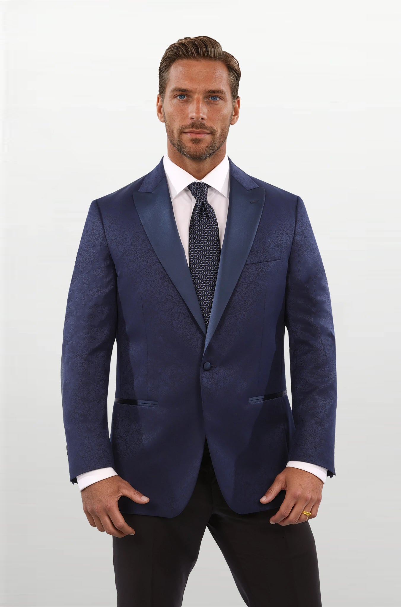 Men's Sport Coat | Audubon Navy Textured Dinner Jacket