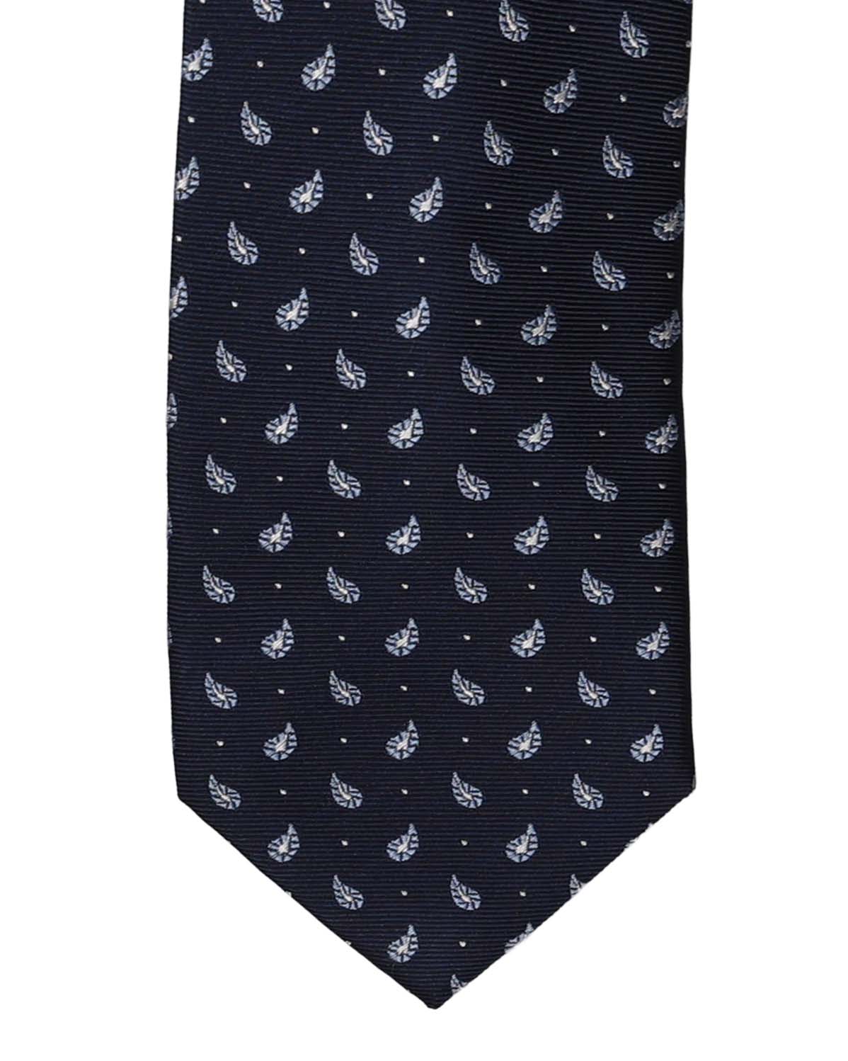 Navy with Lt. Blue & Silver Tear Drop Tie