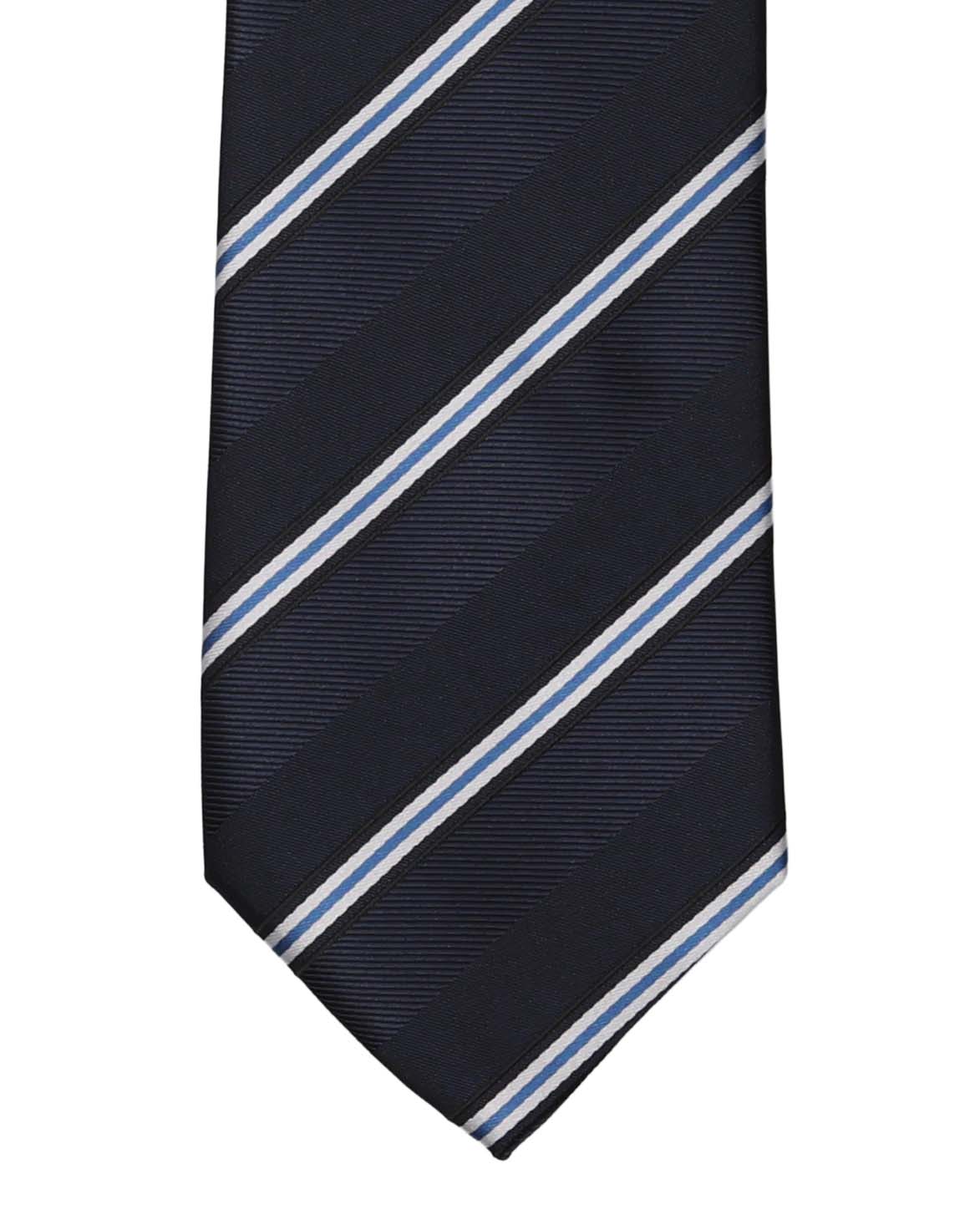 Navy with White Royal Stripe Tie