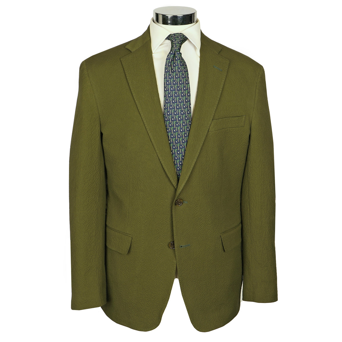 Cocktail Olive Seersucker Sport Coat