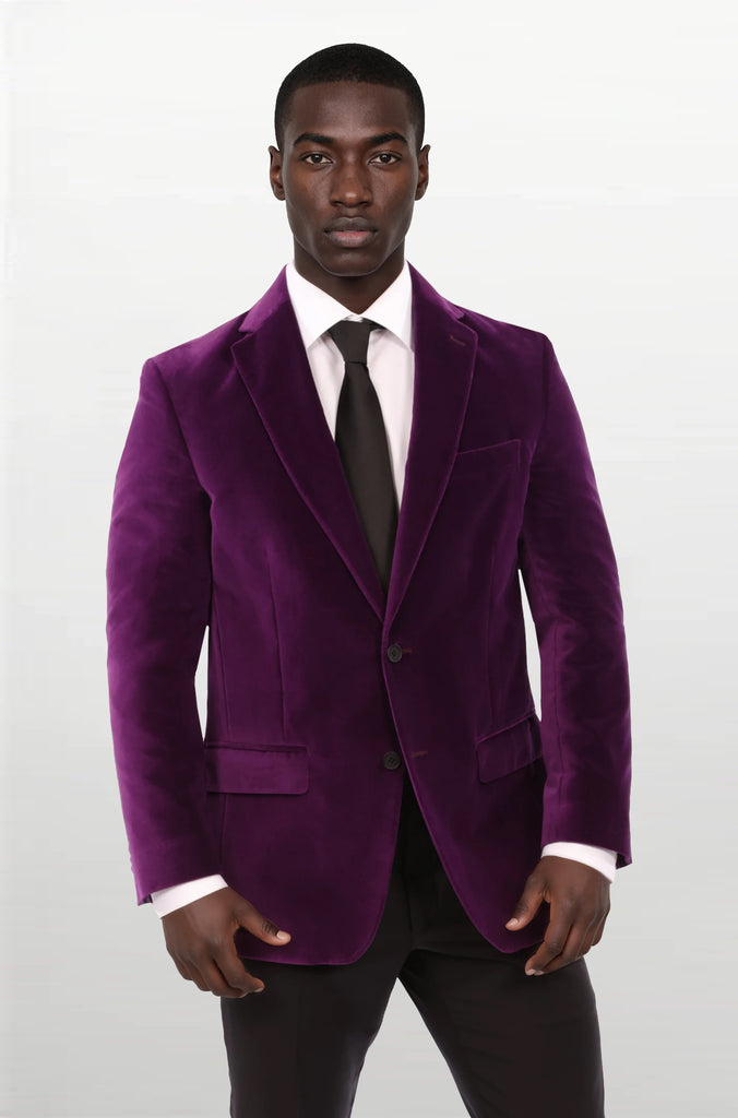 Men's Sport Coat | Audubon Purple Velvet Jacket | Haspel