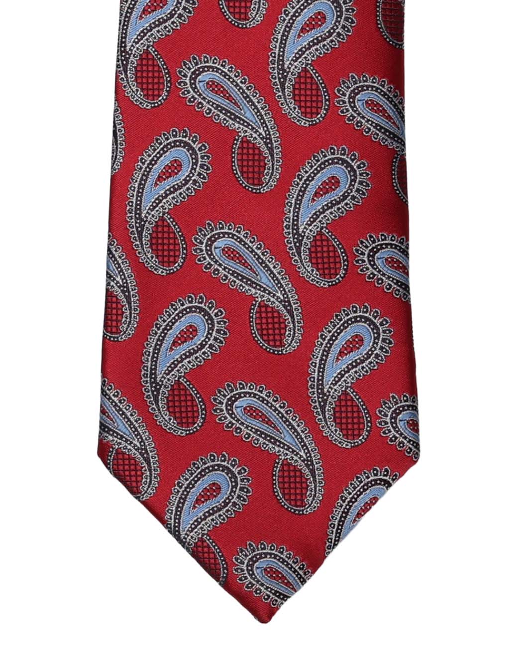 Red & Blue Large Paisley Tie