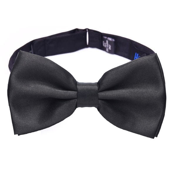 Satin Pre-Tied Black Bowtie