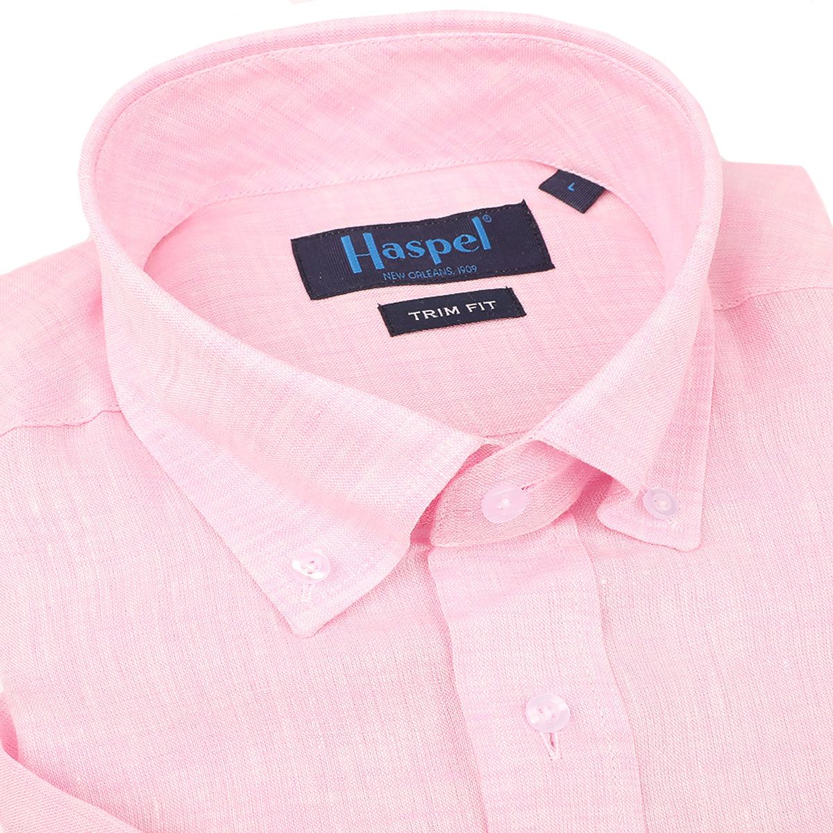 Sea Breeze Short Sleeve Pink Linen Shirt