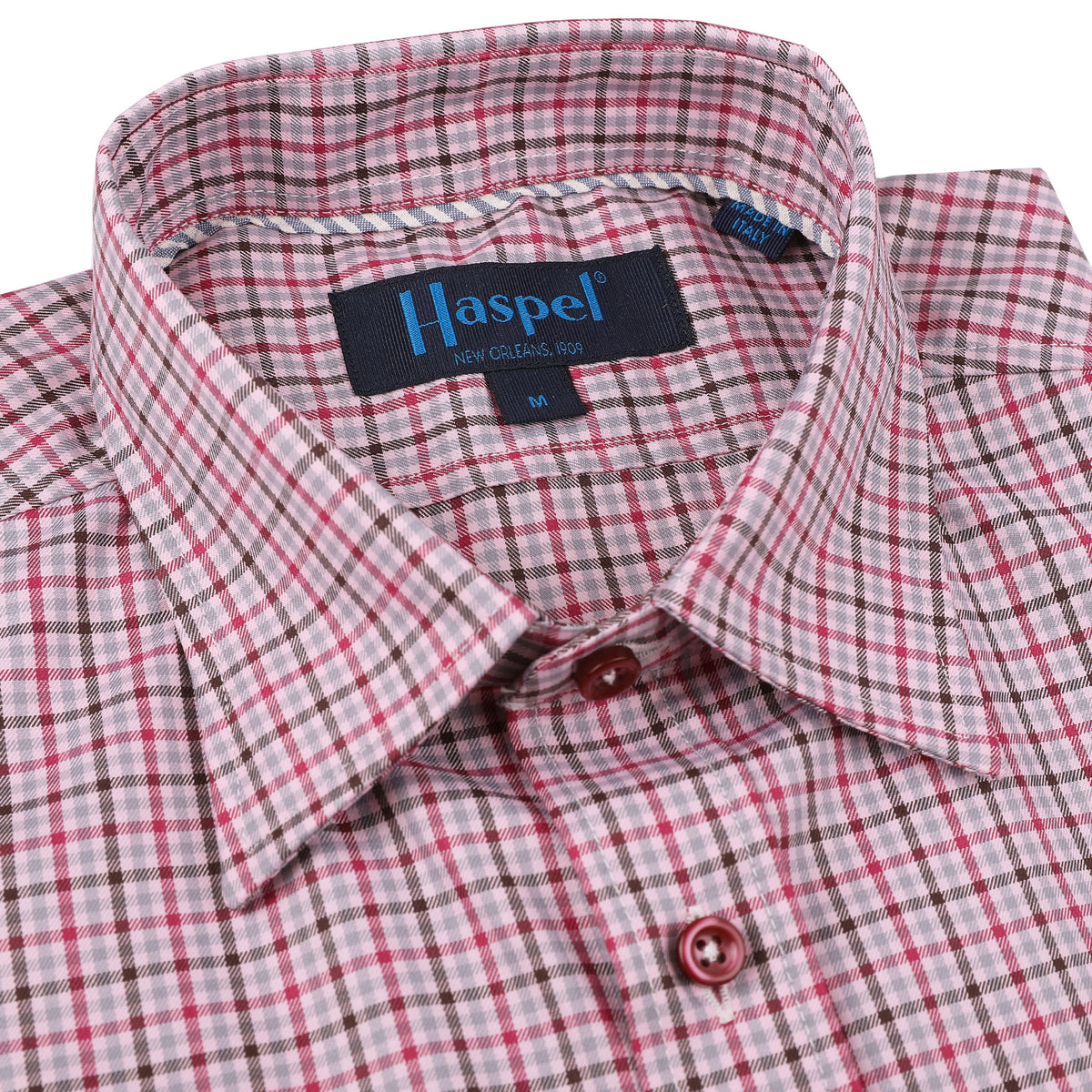 Treme&#39;s Rose Plaid shirt is perfect for adding a subtle hint of color to your outfit. Constructed of soft and breathable fabric, this classic shirt features a rose plaid design with rosy buttons, perfect for the fashionable dresser.  100% Cotton • Hidden Button Collar • Long Sleeve • Chest Pocket • Machine Washable • Made in Italy • Return Policy