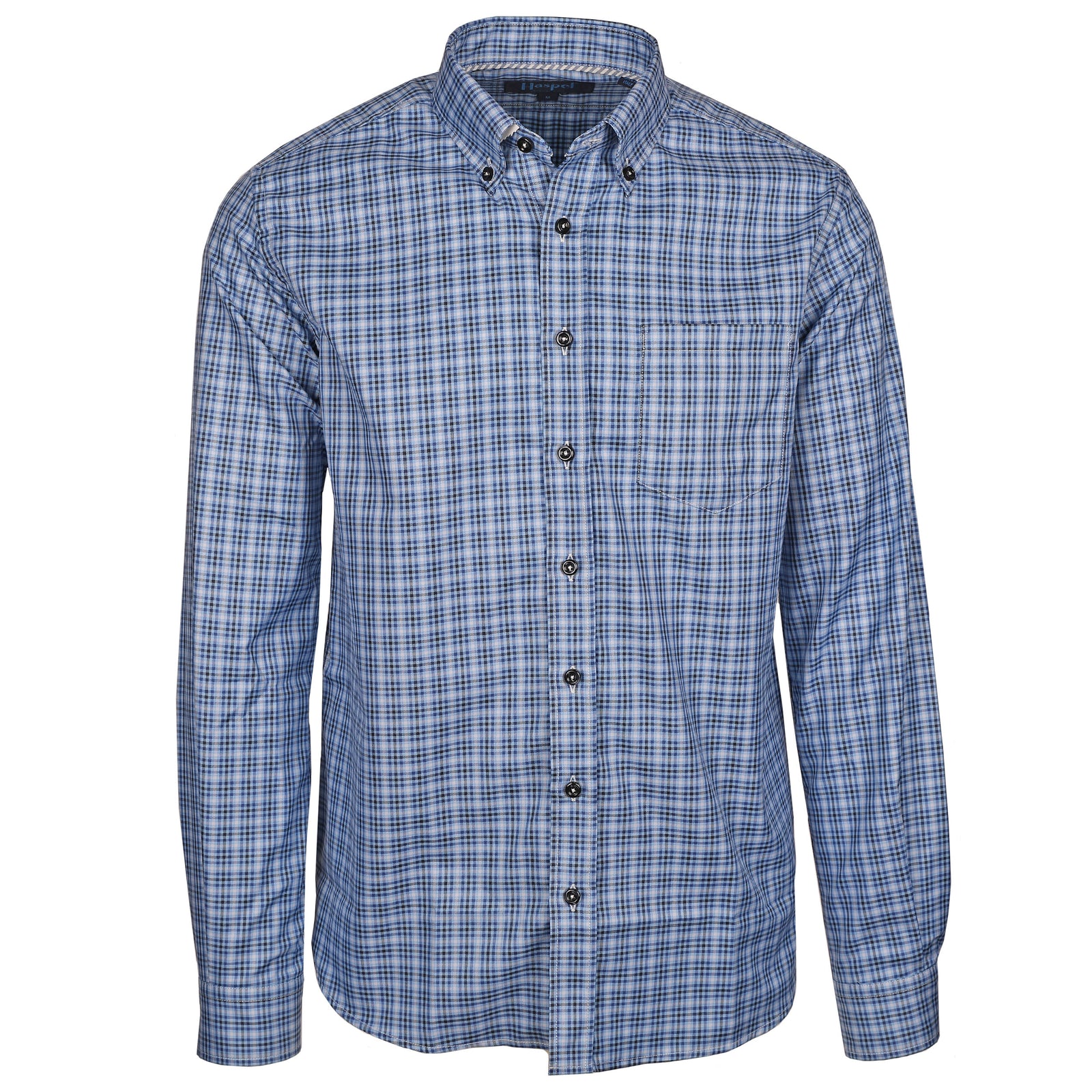 The Franklin Blue & Navy Plaid offers a classic, timeless style. The plaid is made from cotton fabric with a buttoned down collar giving a polished look for any occasion.   100% Cotton • Short Sleeve • Button Down Collar • No Chest Pocket • Machine Wash • Made in Italy • Return Policy