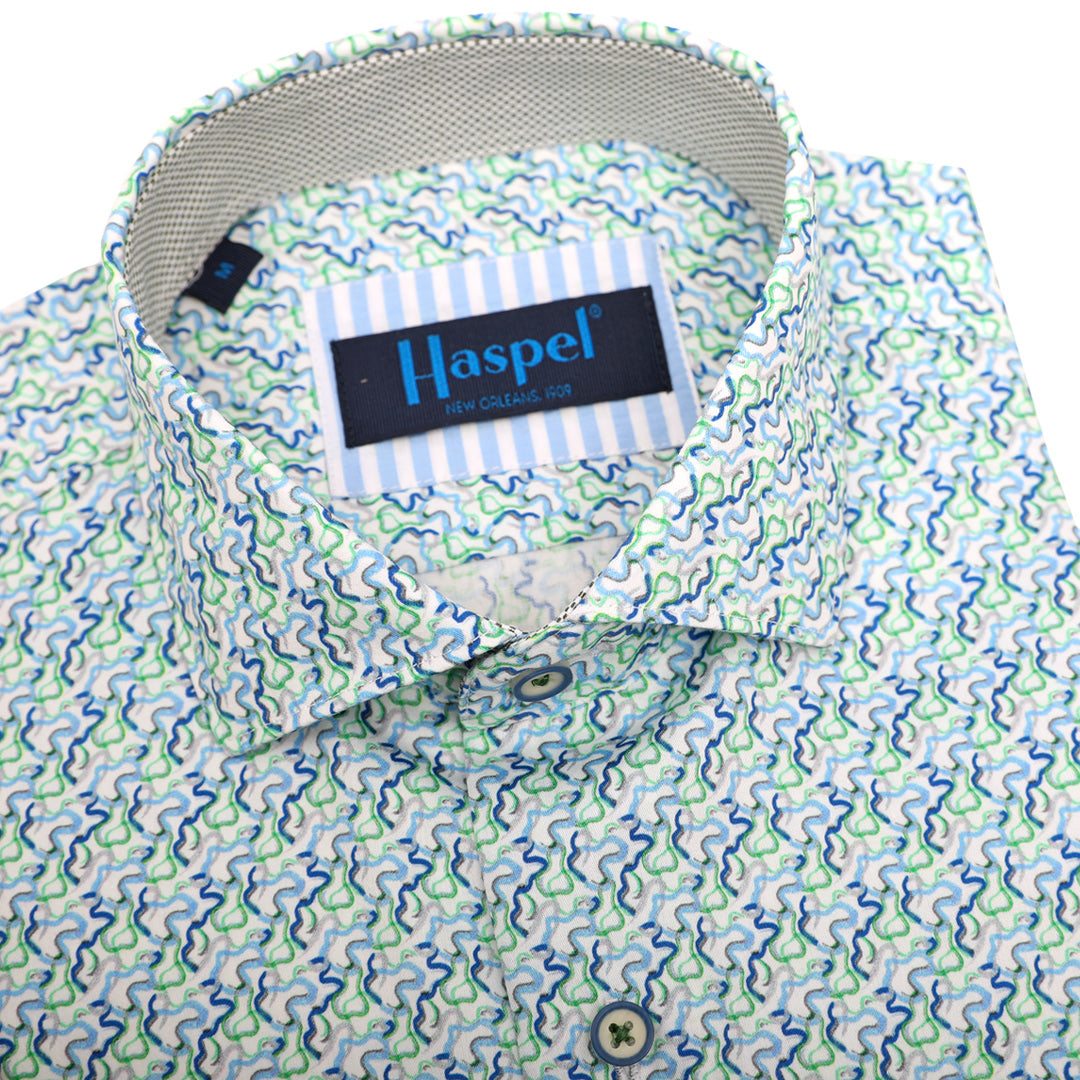 Ride the wave of style and comfort in our Carroll Blue &amp; Green Wave Long Sleeve Shirt. Made with breathable materials, this playful shirt is perfect for any occasion. Whether you're hitting the beach or hanging out with friends, this shirt has got you covered.