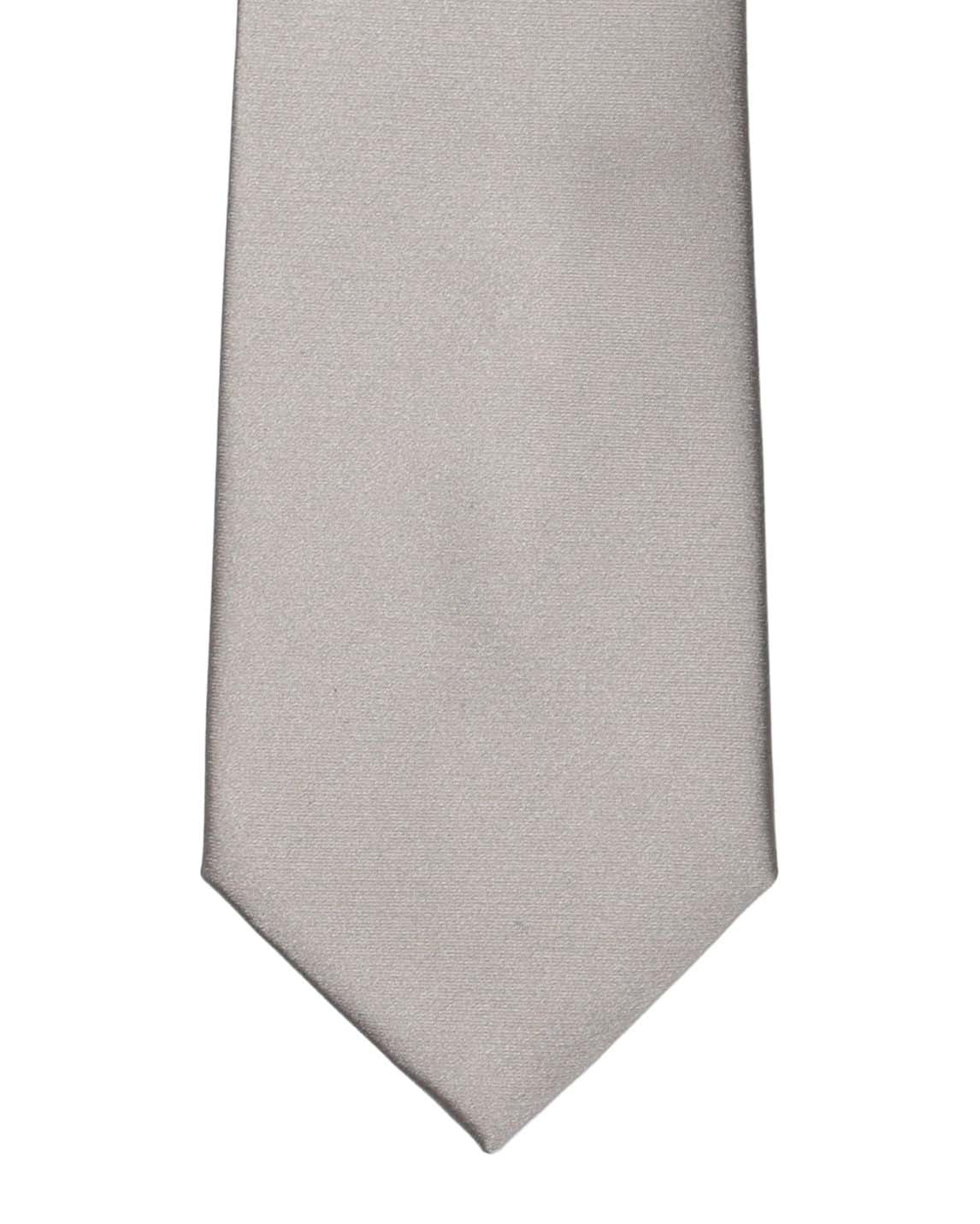 Solid Silver Satin Formal Tie