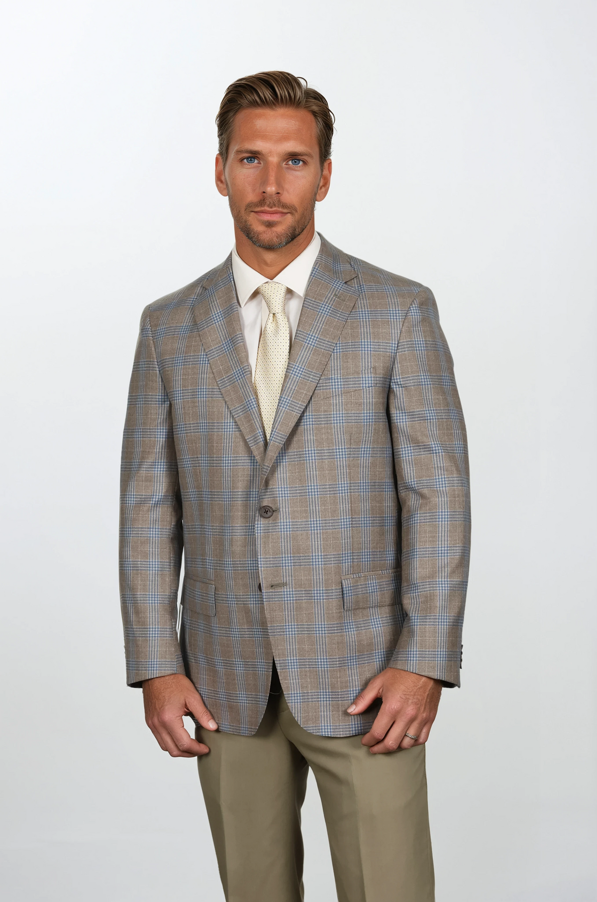 Audubon Tan with Blue Glen Check Sport Coat