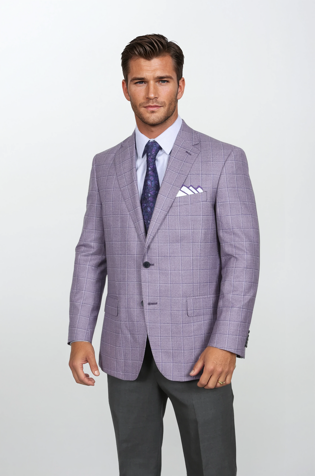 Audubon Lavender Windowpane Sport Coat