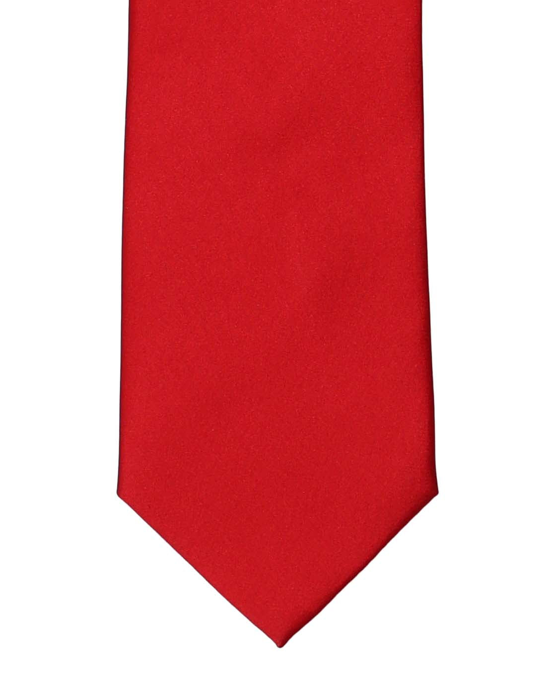 Solid Red Satin Formal Tie