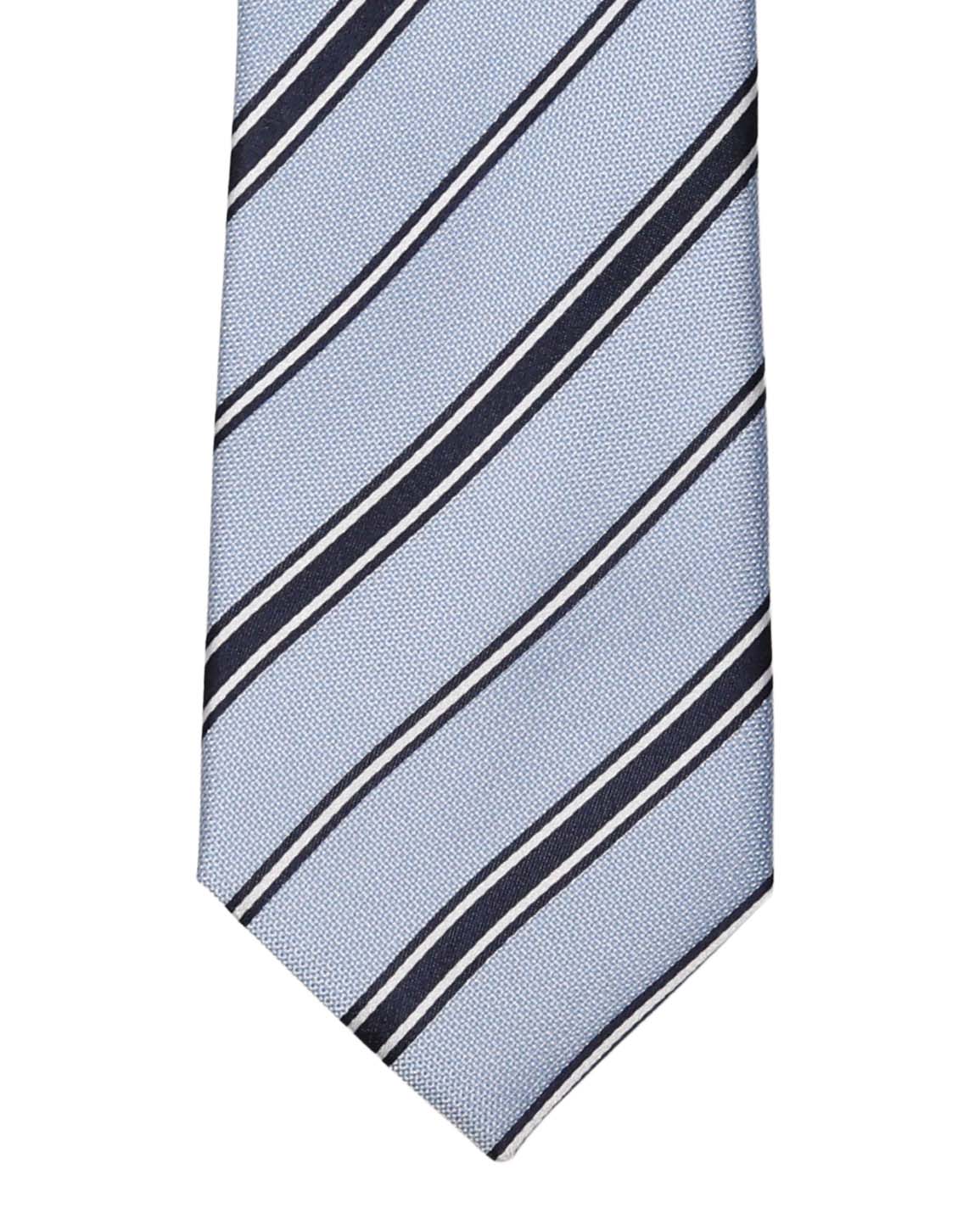 Light Blue with Black Rep Stripe Tie