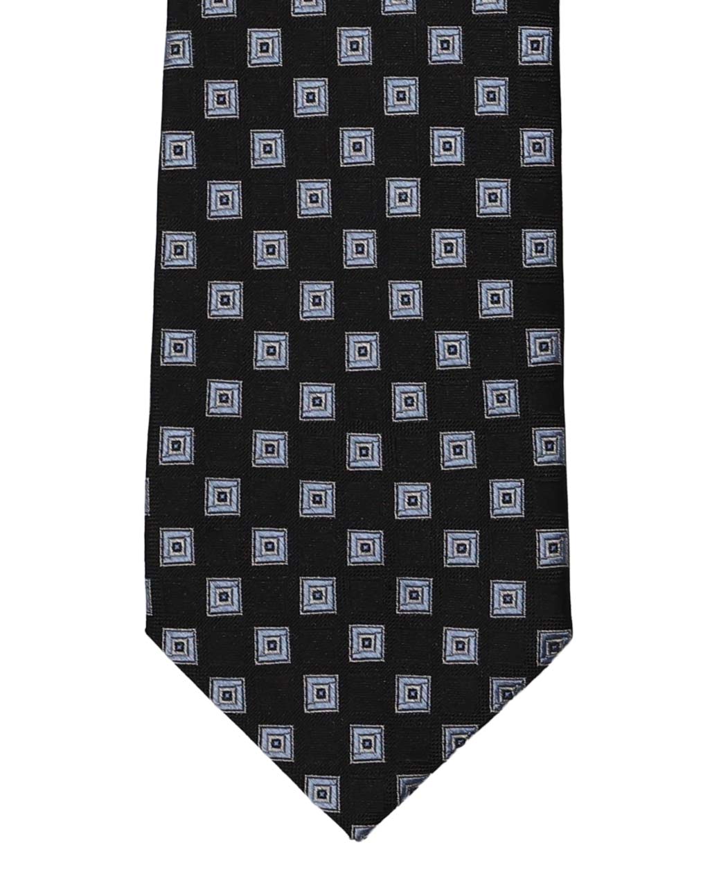 Black with Blue Box Print Tie