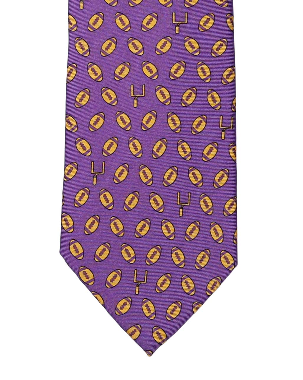 Limited Edition NOLA Couture X Haspel - Footballs - Regal Purple Tie