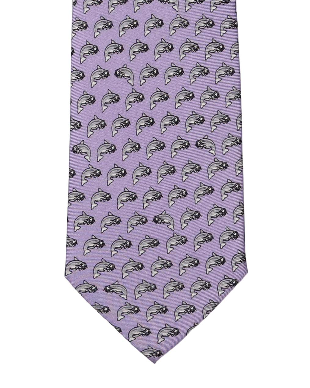 Limited Edition NOLA Couture X Haspel Lavender Catfish Print Tie - O/S