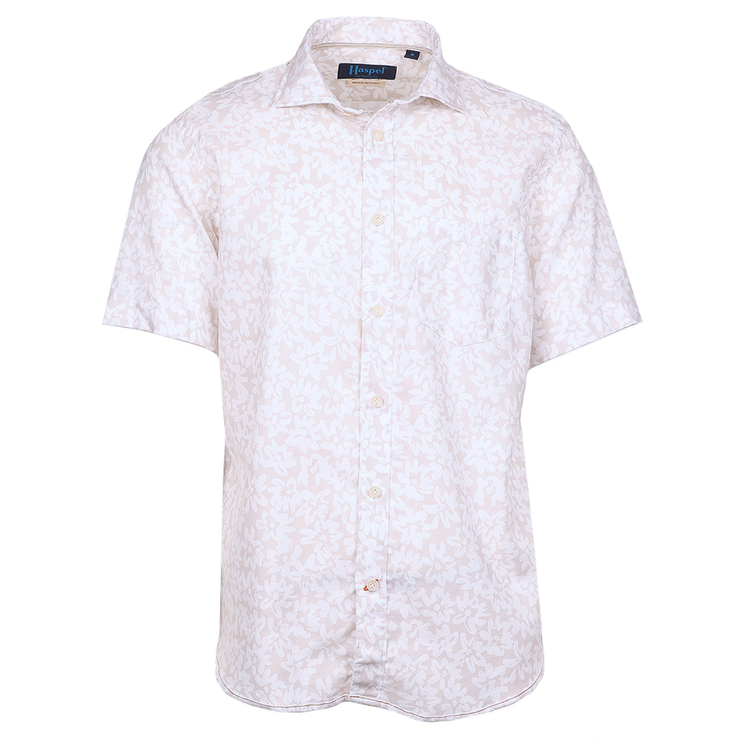 Amber Sand Crayon Floral Short Sleeve Woven