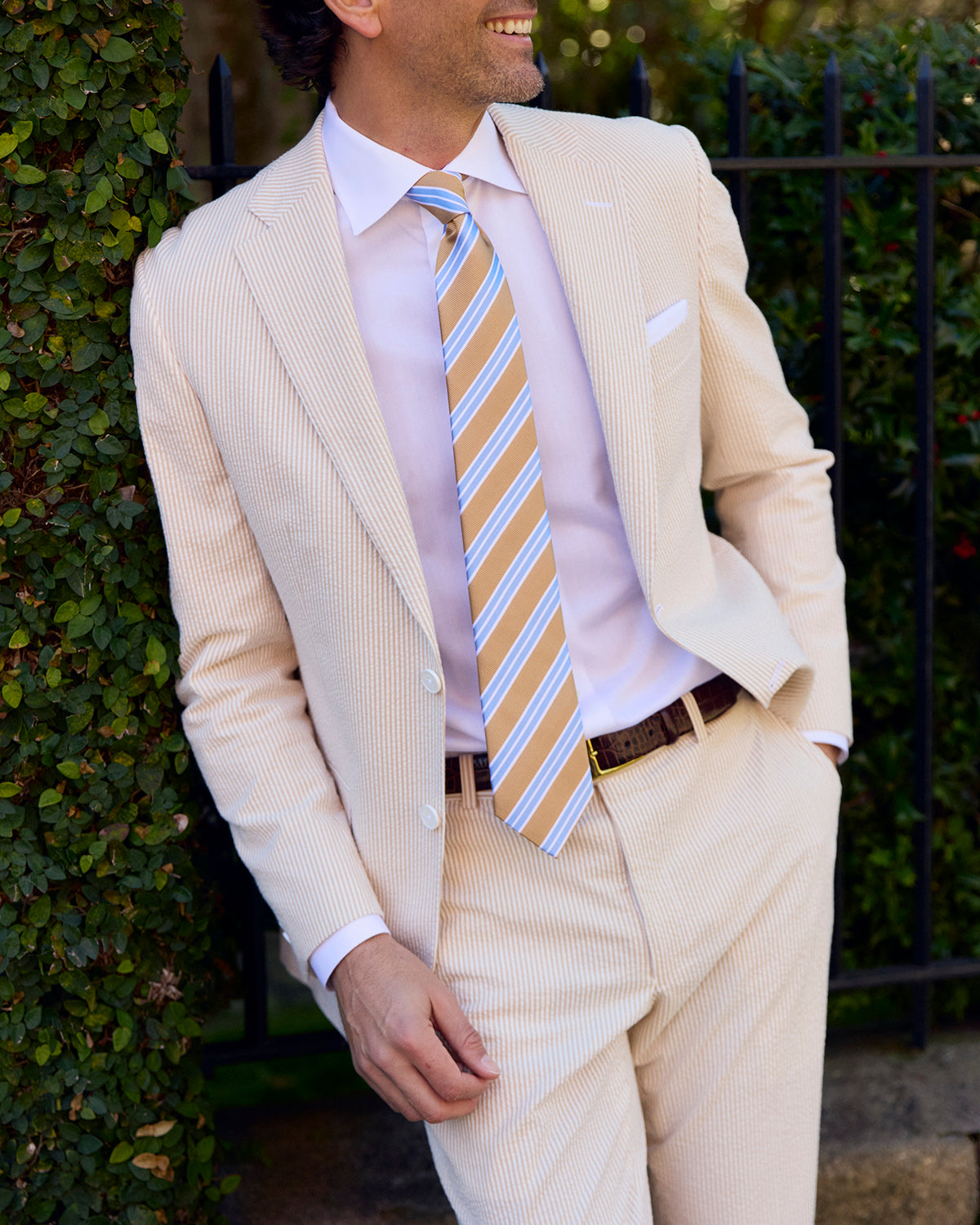 Tan Bisque Seersucker Stretch Pant | Seersucker Suit Separates