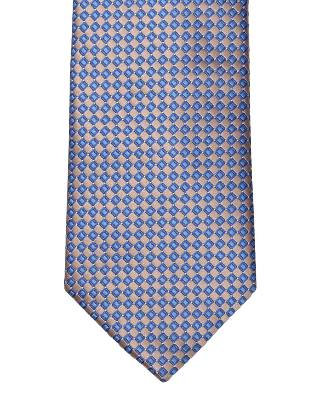 Taupe with Blue Diamonds Tie
