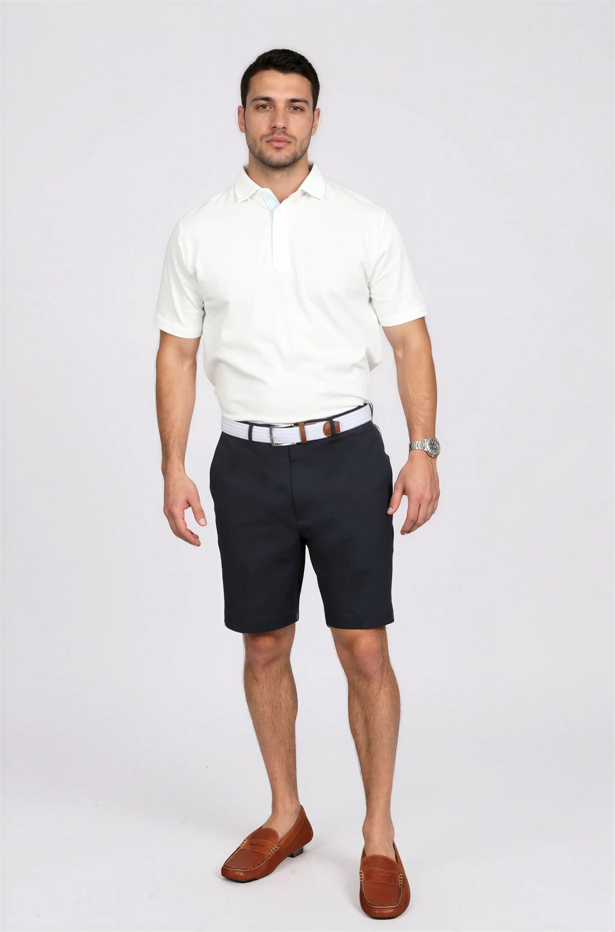 Ursuline Commander's Navy Solid Seersucker Short