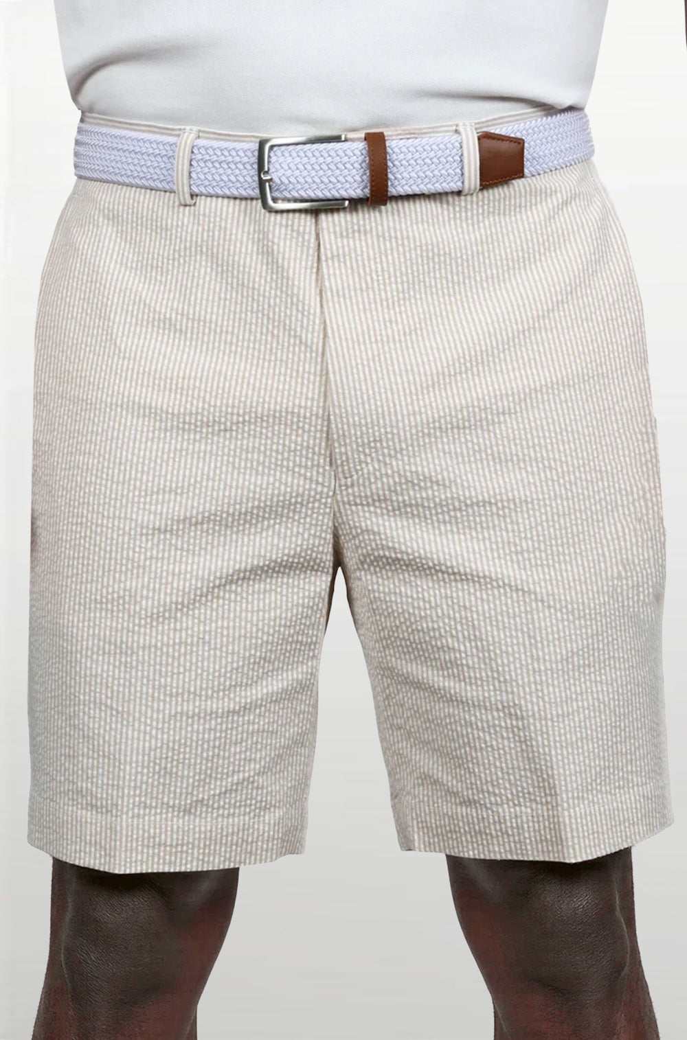 Ursuline Tan Bisque Seersucker Short