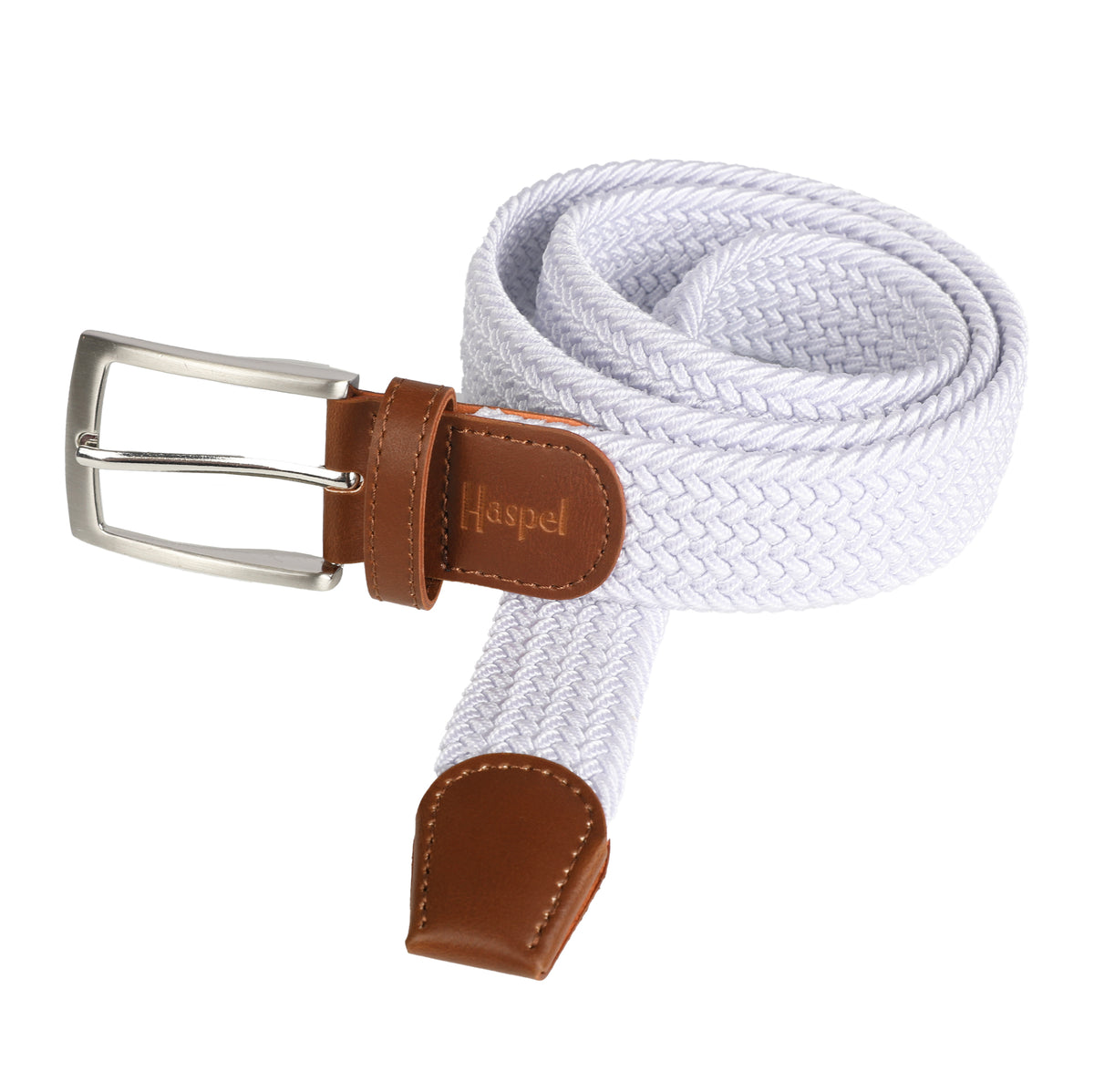 White Elastic Braided Belt