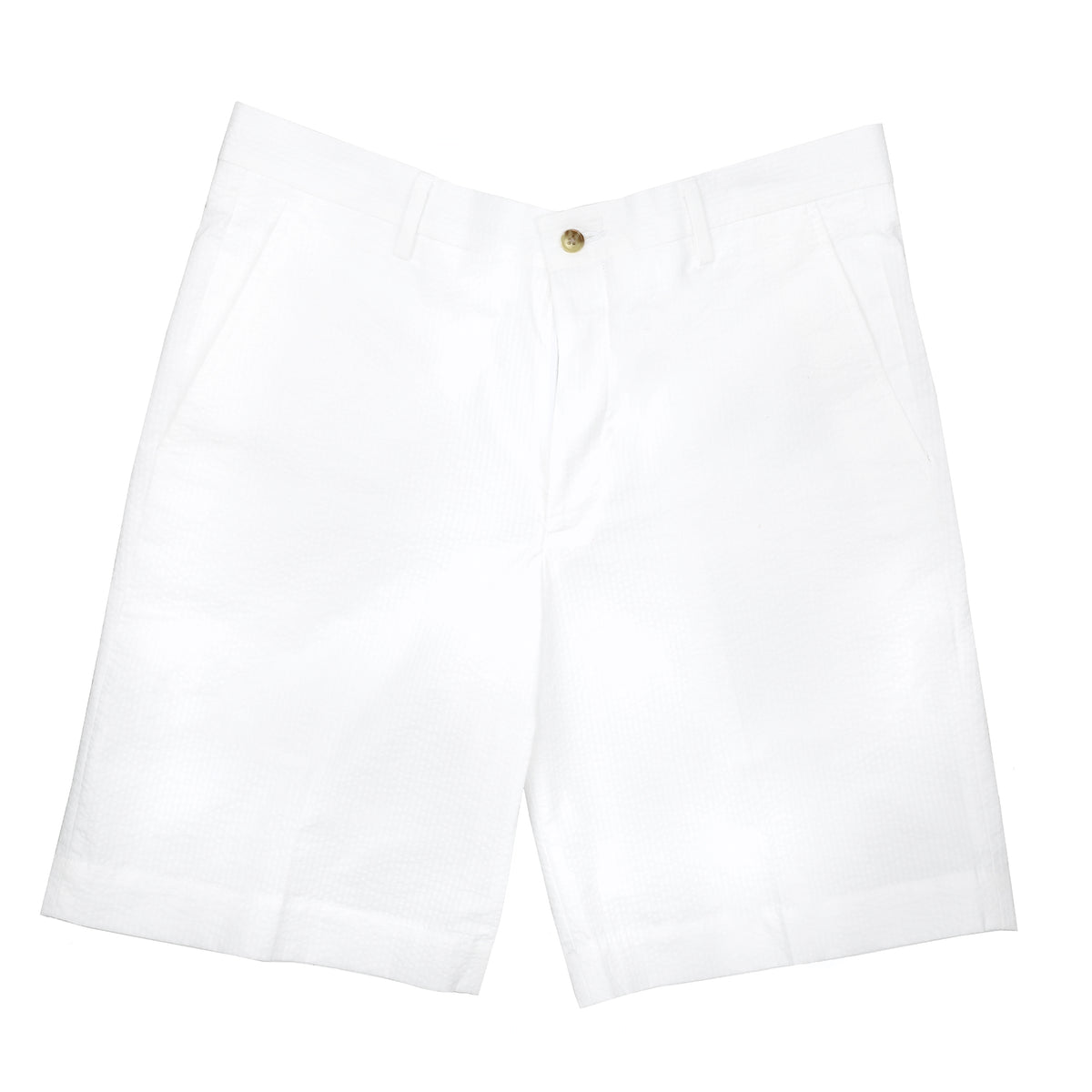 Felicity Solid White Seersucker Short