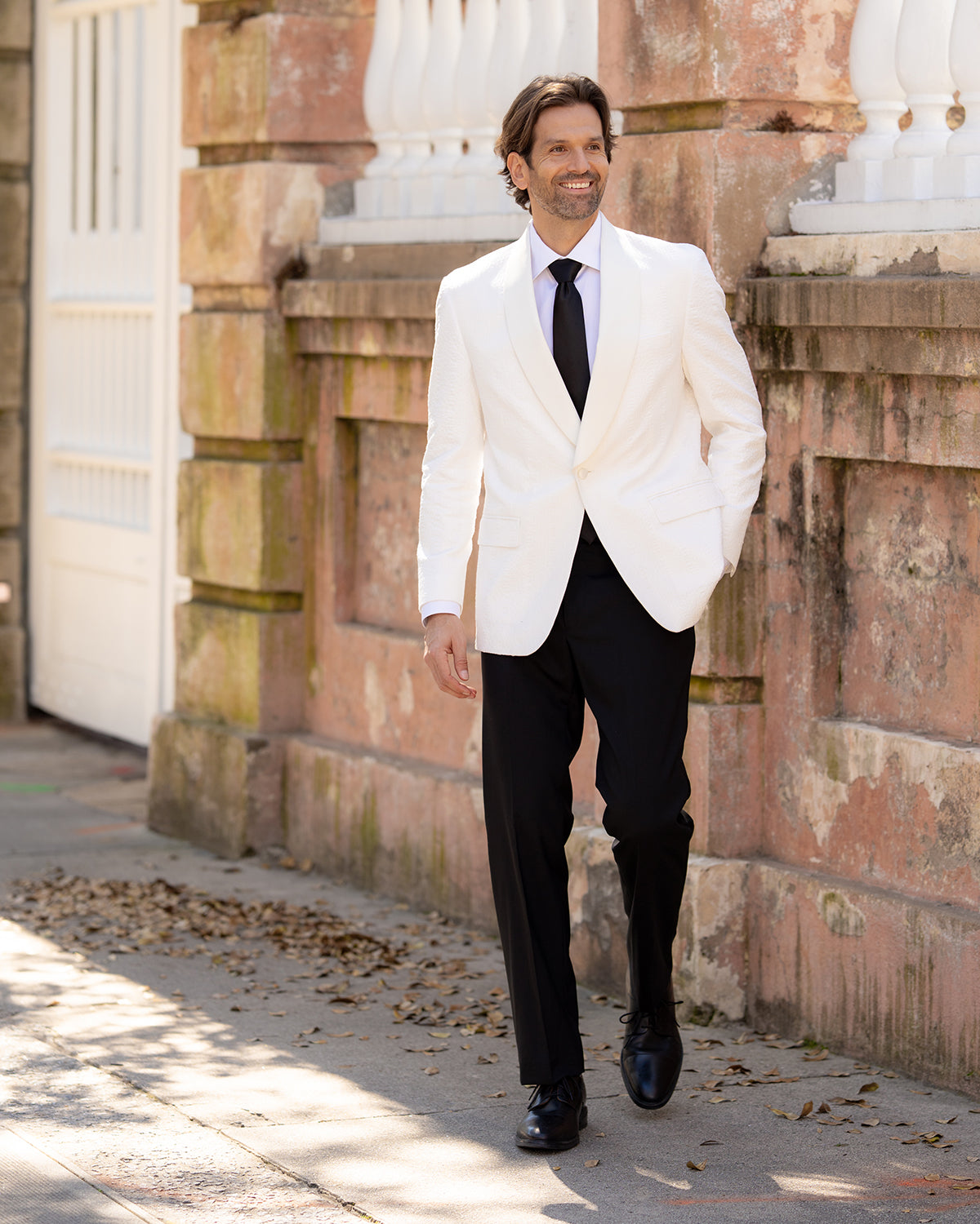 Audubon White Seersucker Shawl Dinner Jacket
