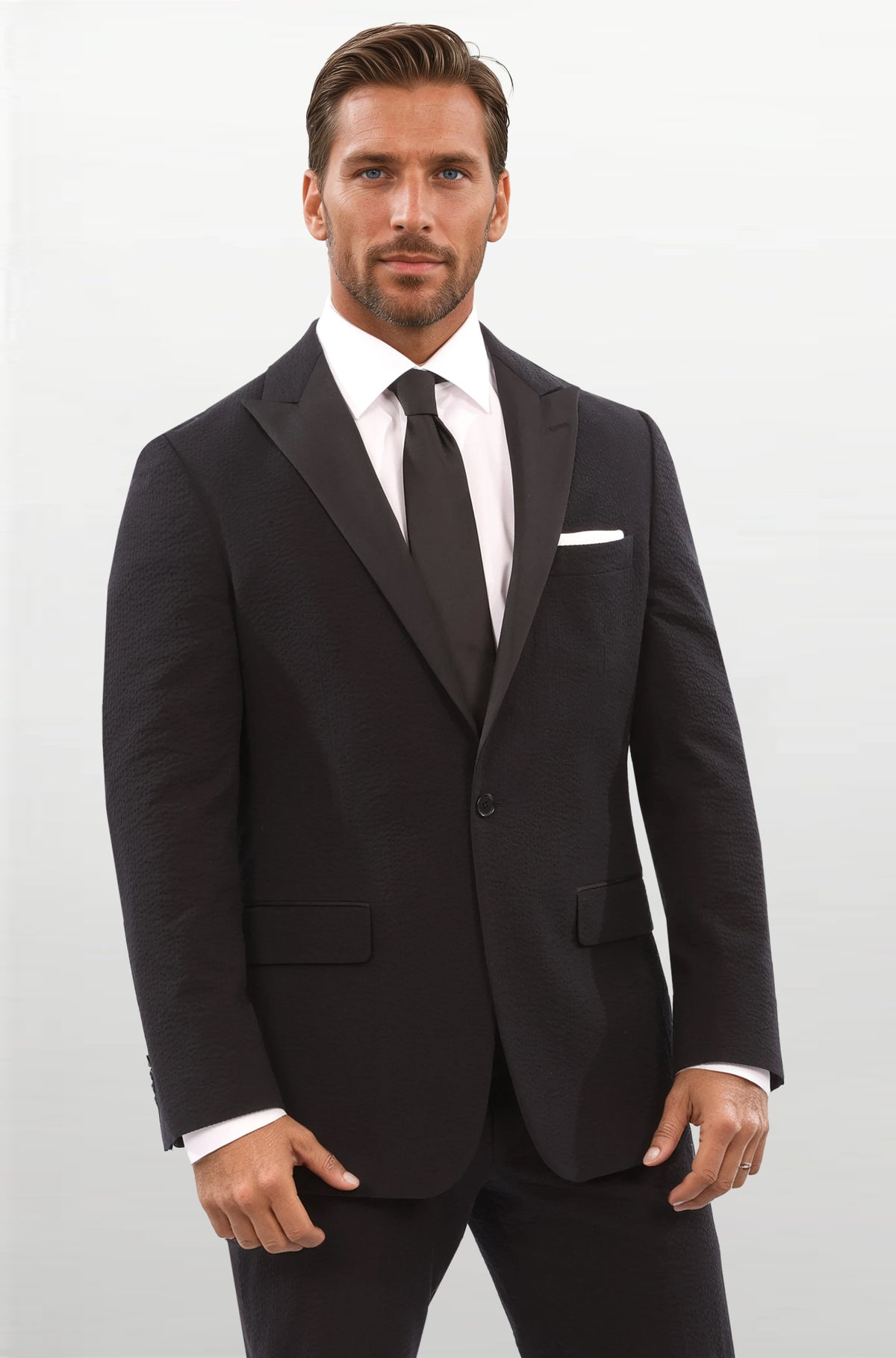 Black Pepper Seersucker Stretch Tuxedo