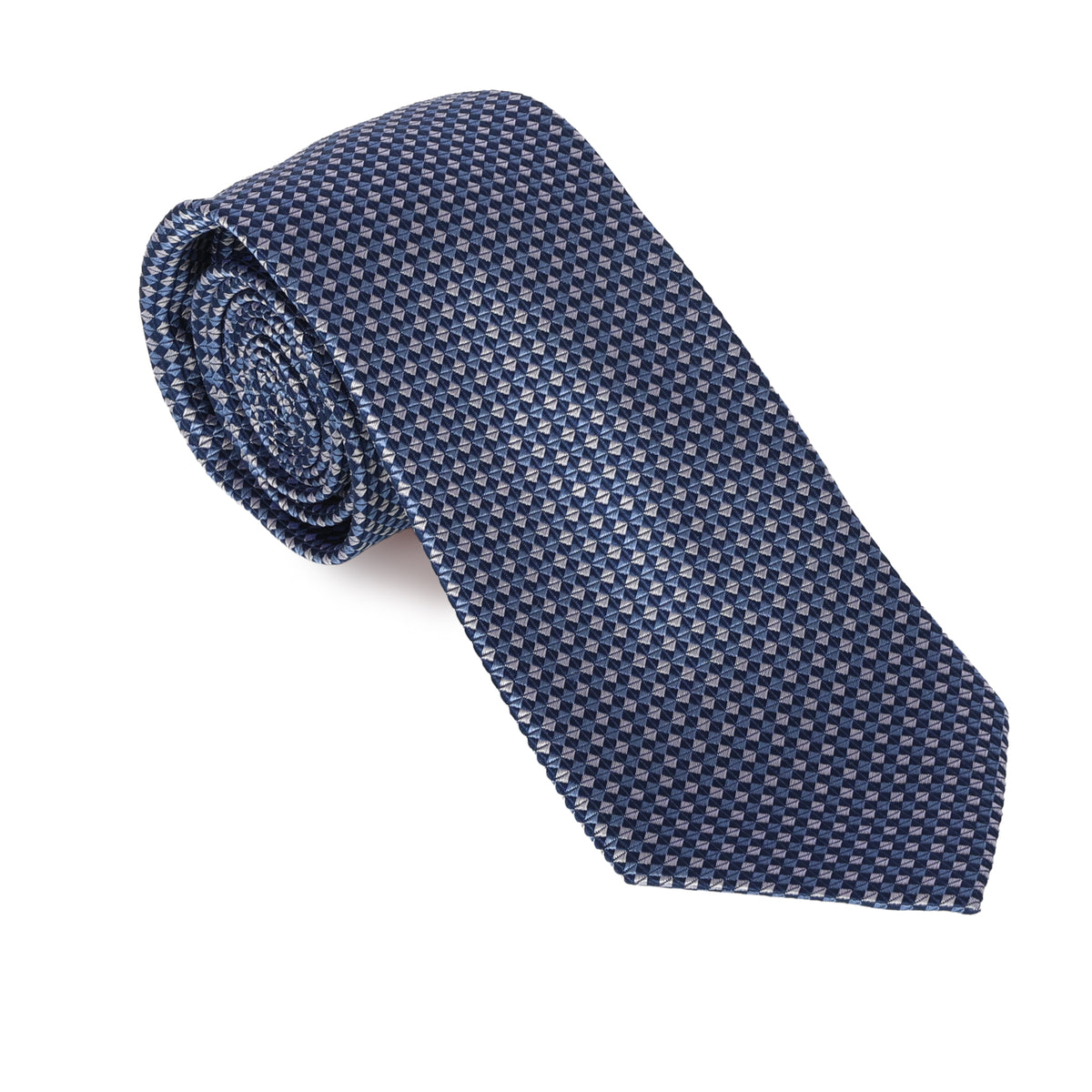 Blue with White & Lt. Blue Deco Silk Tie