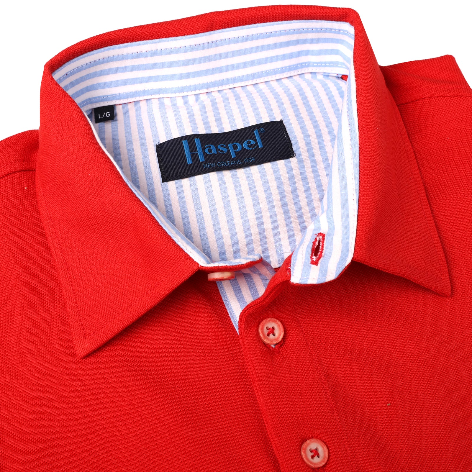 Experience the ultimate comfort and style with this incredibly soft pique polo. Enjoy the simple yet high-quality design of a true Haspel polo, complete with seersucker detailing.