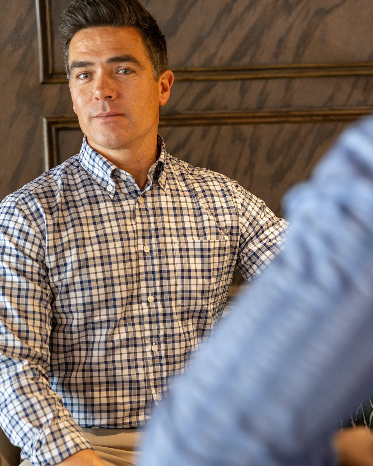 Franklin Navy & White Check Long Sleeve Shirt