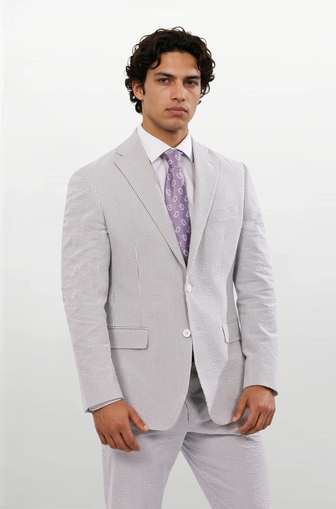 Men's Sport Coats | Granite Gray Seersucker Sport Coat