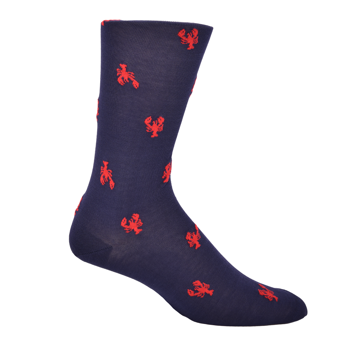 Navy with Red Crawfish Socks