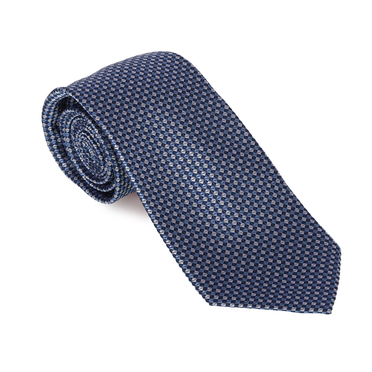 Navy & Lt. Blue Diamond Silk Tie