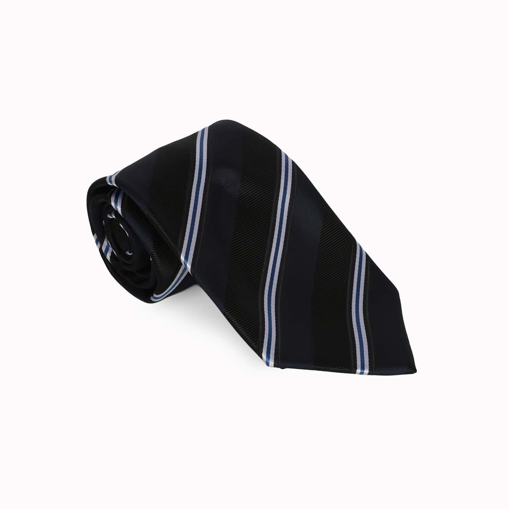 Navy with White Royal Stripe Tie